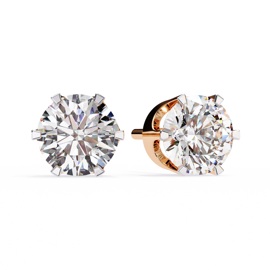 2.00CT Round Diamond Six Prongs Stud Earring - image 2