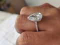 6.00ct Pear Cut Lab Grown Diamond Cathedral Multicolor stone Setting White Gold Ring
