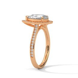 2.00CT Brilliant Pear Halo Pave Shank Ring - image 6