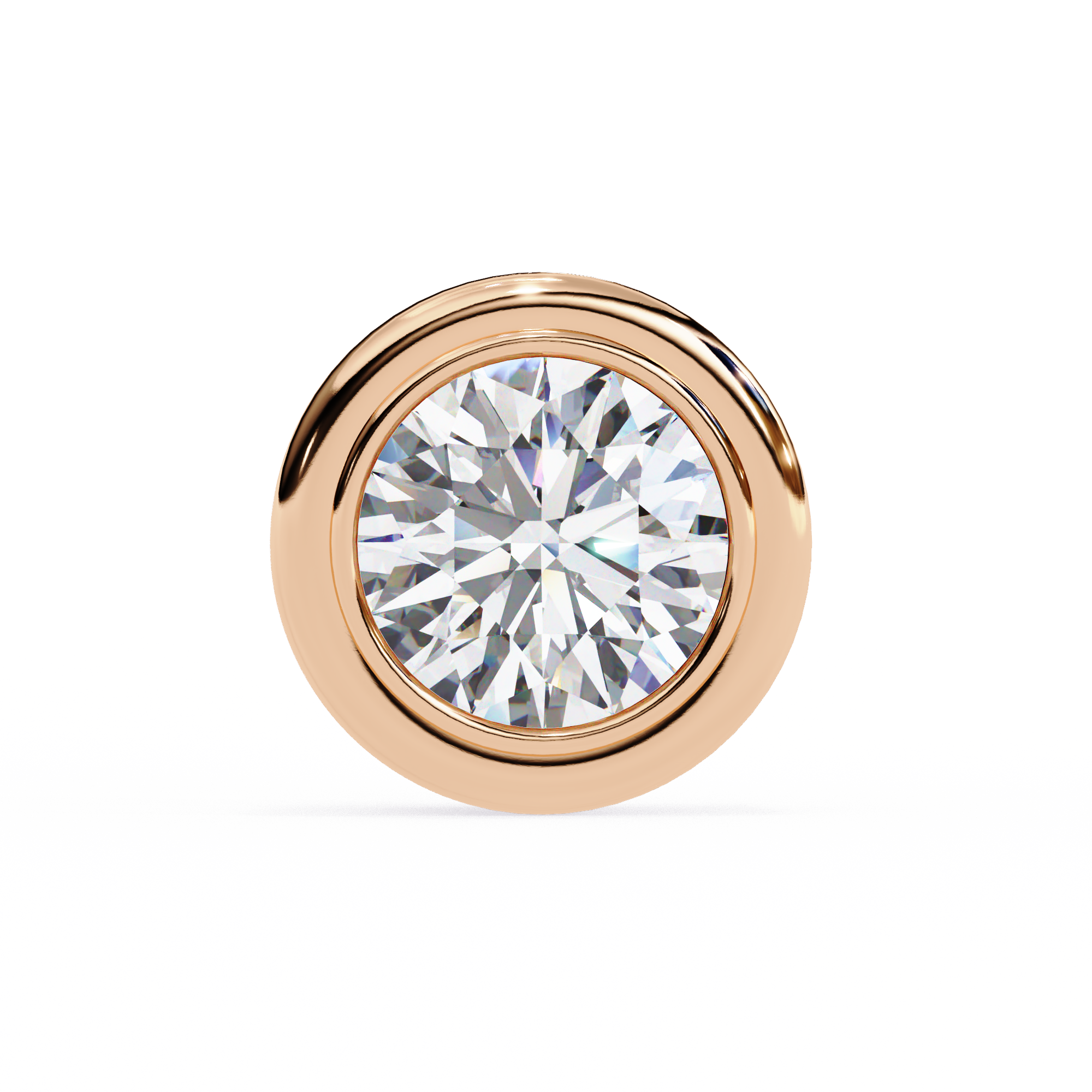 1.50CT Round Diamond Bezel Set Stud Earring - image 3