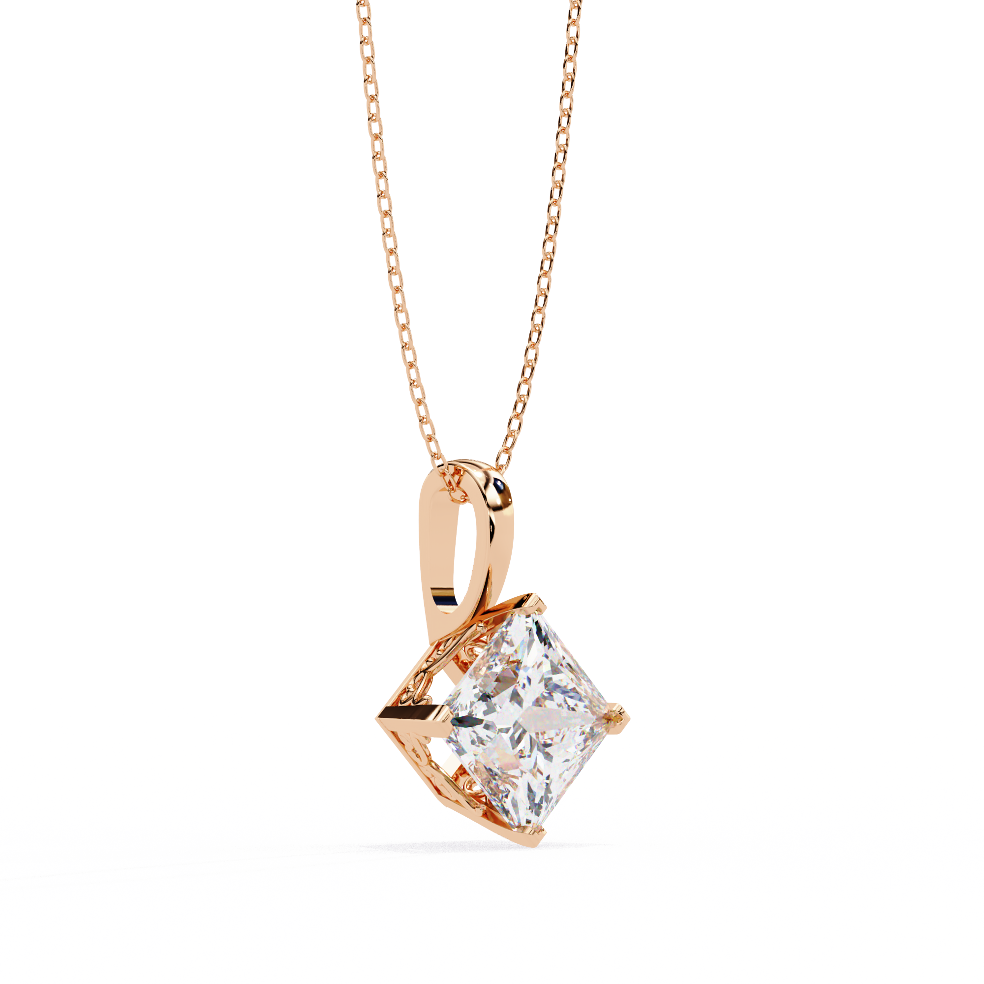 1.50CT Brilliant Princess Cut Pendant - image 12
