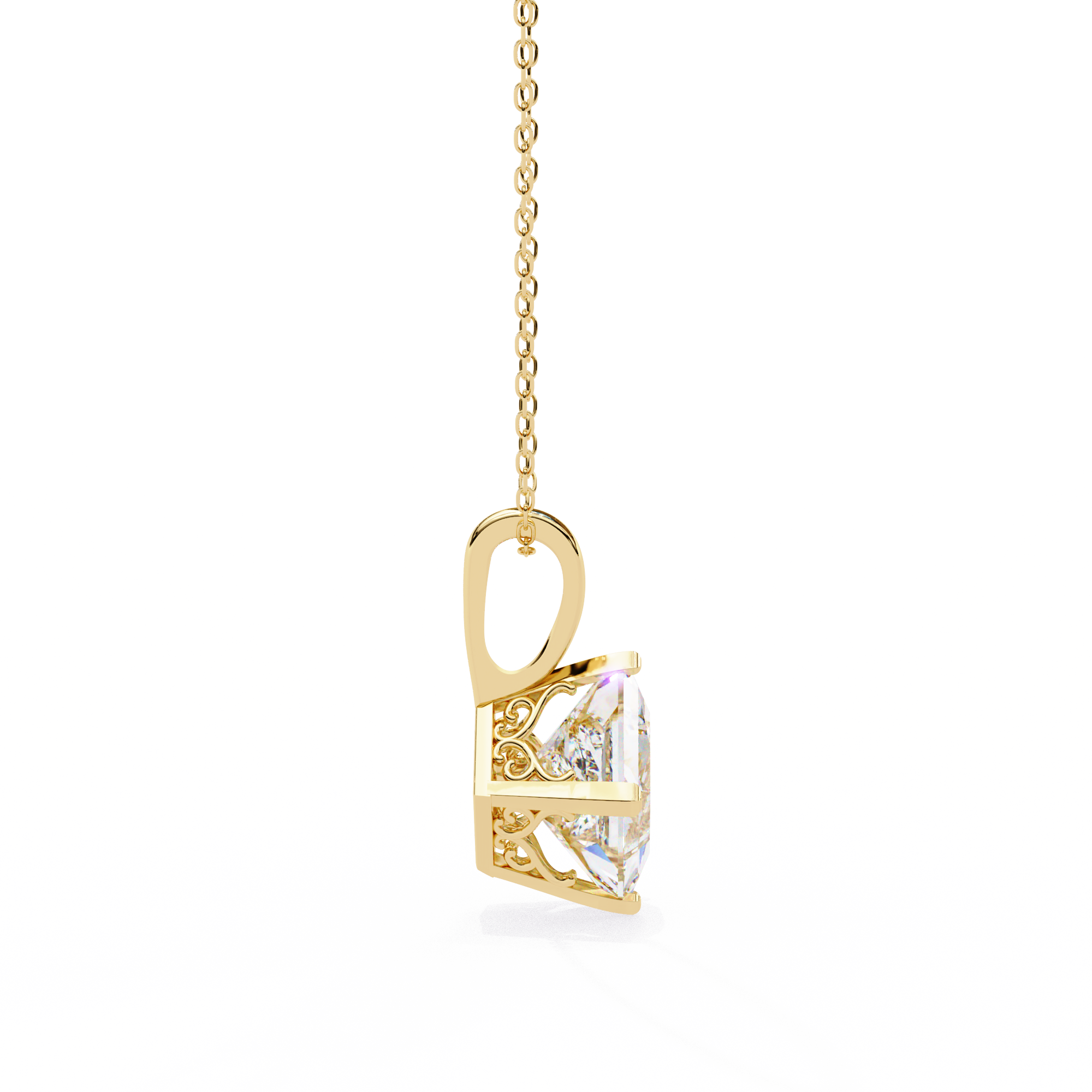 1.50CT Brilliant Princess Cut Pendant - image 7