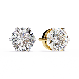 2.00CT Round Diamond Six Prongs Stud Earring - image 1