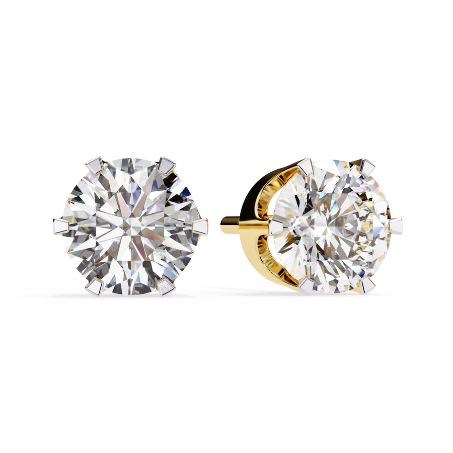 2.00CT Round Diamond Six Prongs Stud Earring - image 1