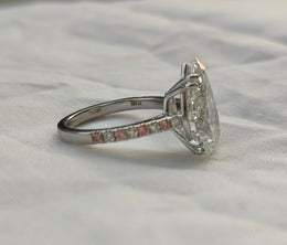 6.00ct Pear Cut Lab Grown Diamond Cathedral Multicolor stone Setting White Gold Ring - image 2