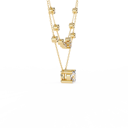Double Layer Diamond Necklace with Lab Grown Round Solitaire Necklace - image 6