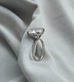 8.00ct Brilliant Round Lab Grown Stone 8 Prongs Crown With Hidden Halo 10kt White Gold Ring - image 3