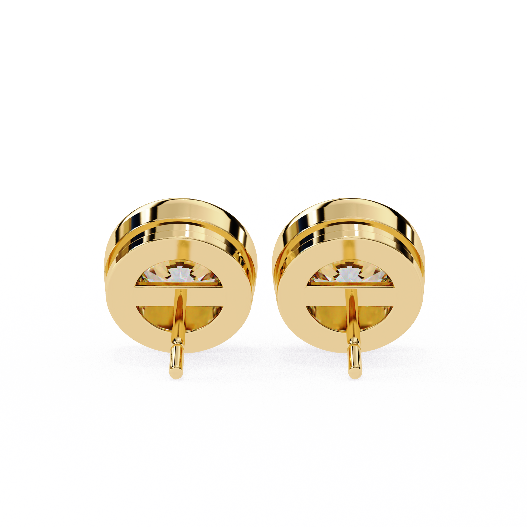 1.50CT Round Diamond Bezel Set Stud Earring - image 7