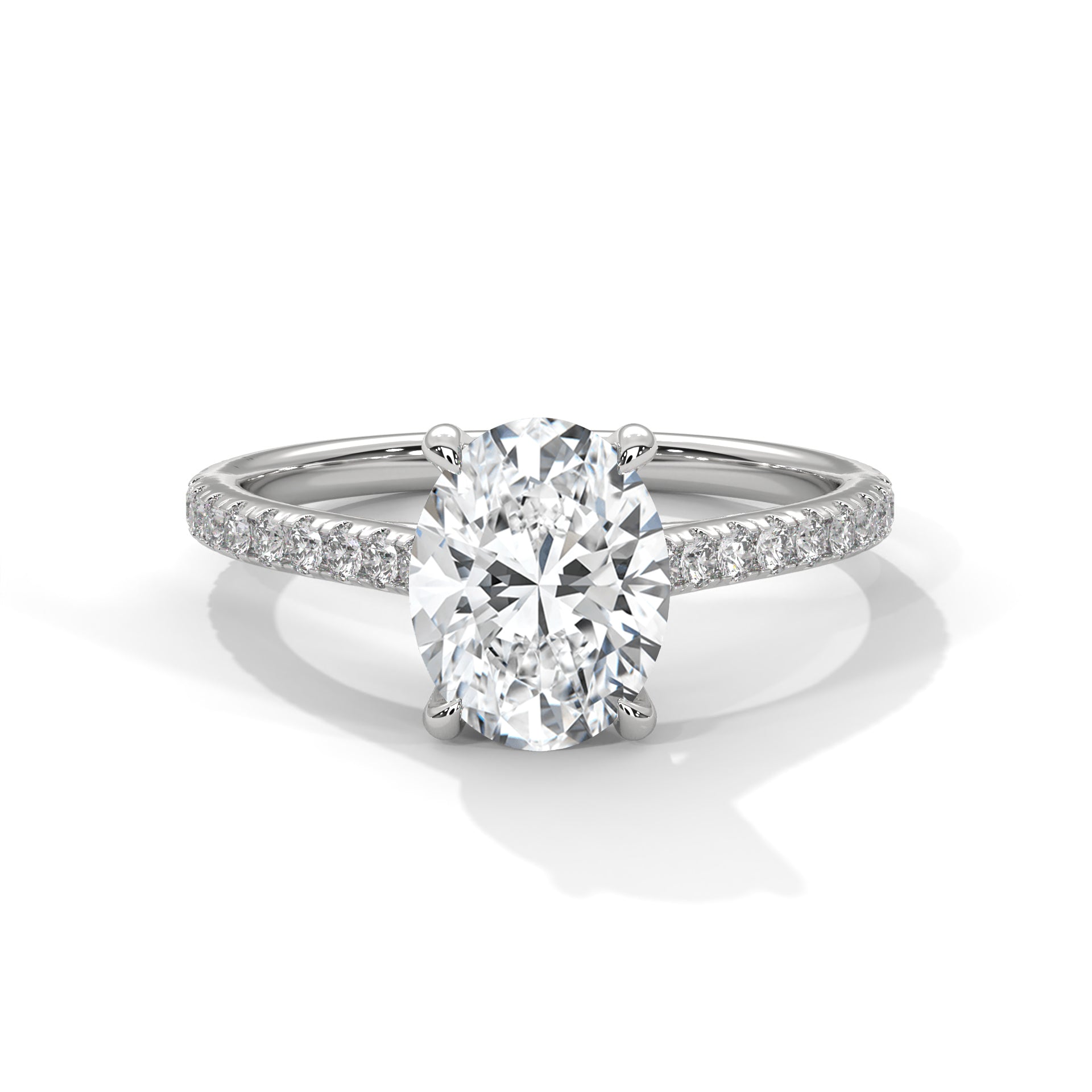 1.50CT Brilliant Oval Diamond Pave Set Ring - image 1