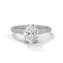 1.50CT Brilliant Oval Diamond Pave Set Ring - image 1