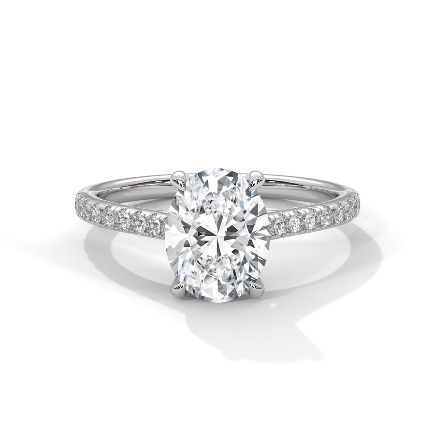 1.50CT Brilliant Oval Diamond Pave Set Ring - image 1