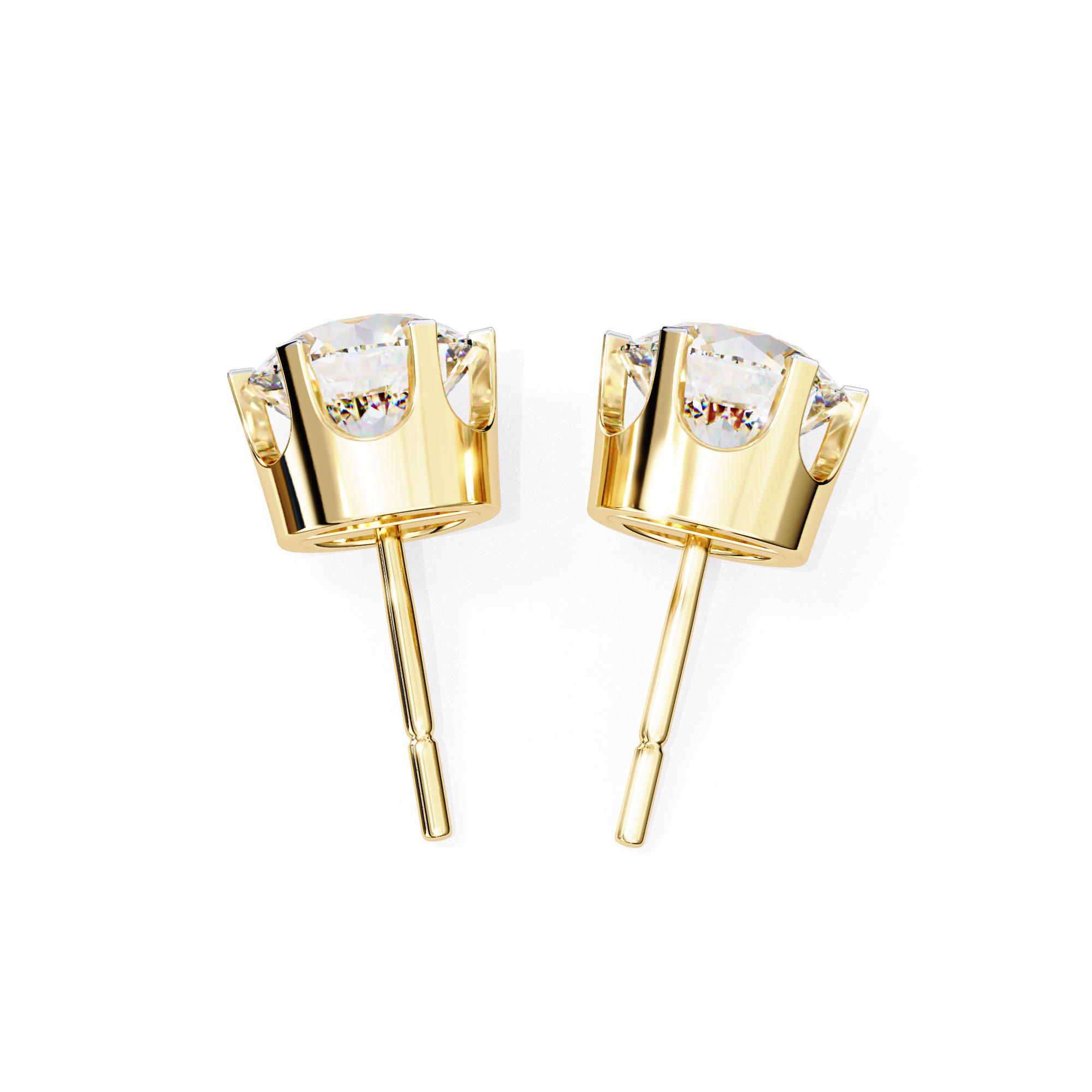 2.00CT Round Diamond Six Prongs Stud Earring - image 7