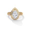 2.00CT Brilliant Pear Halo Pave Shank Ring
