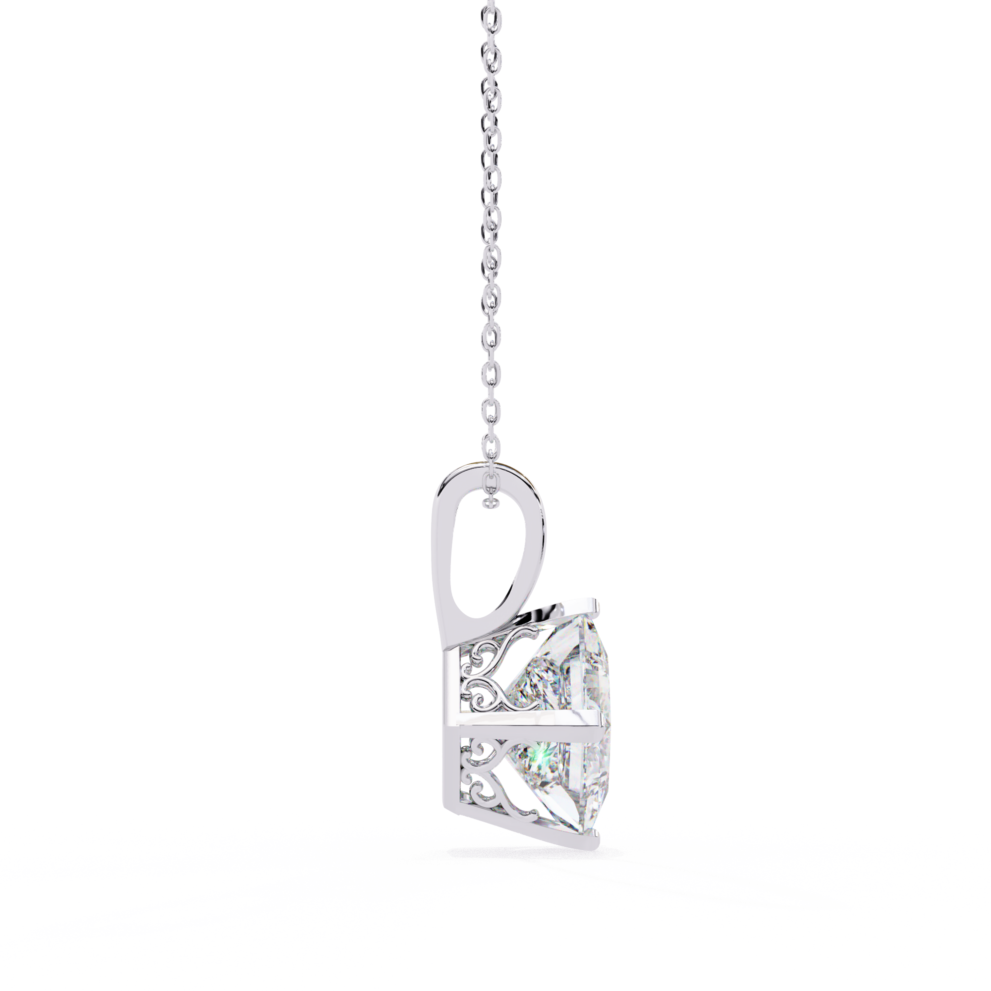 1.50CT Brilliant Princess Cut Pendant - image 14
