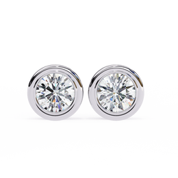 1.50CT Round Diamond Bezel Set Stud Earring - image 14