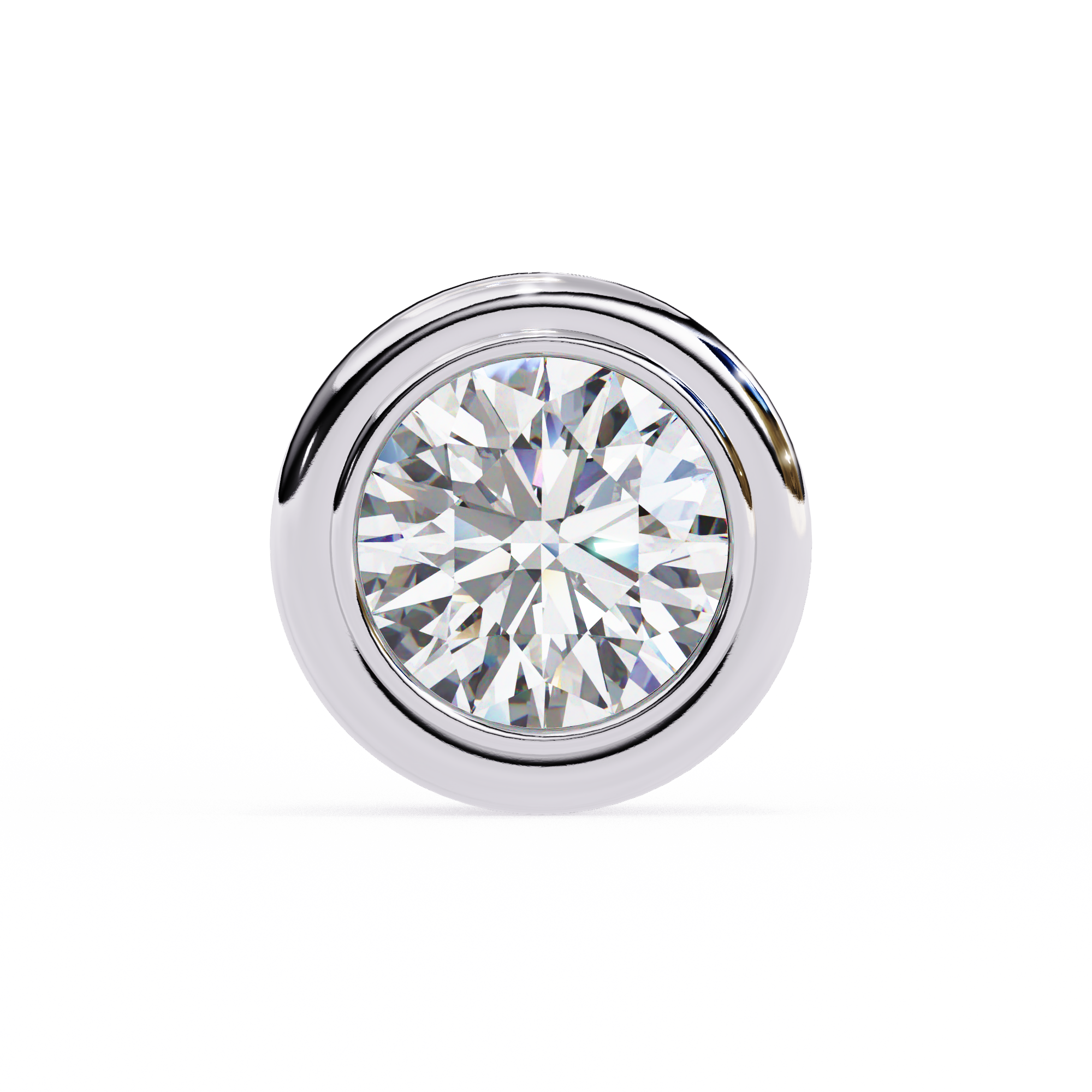 1.50CT Round Diamond Bezel Set Stud Earring - image 2
