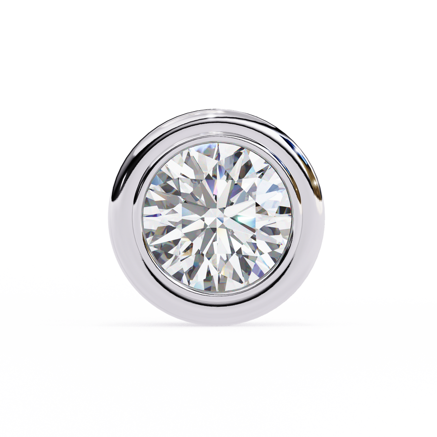 1.50CT Round Diamond Bezel Set Stud Earring - image 2