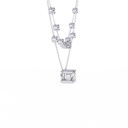 Double Layer Diamond Necklace with Lab Grown Round Solitaire Necklace - image 8