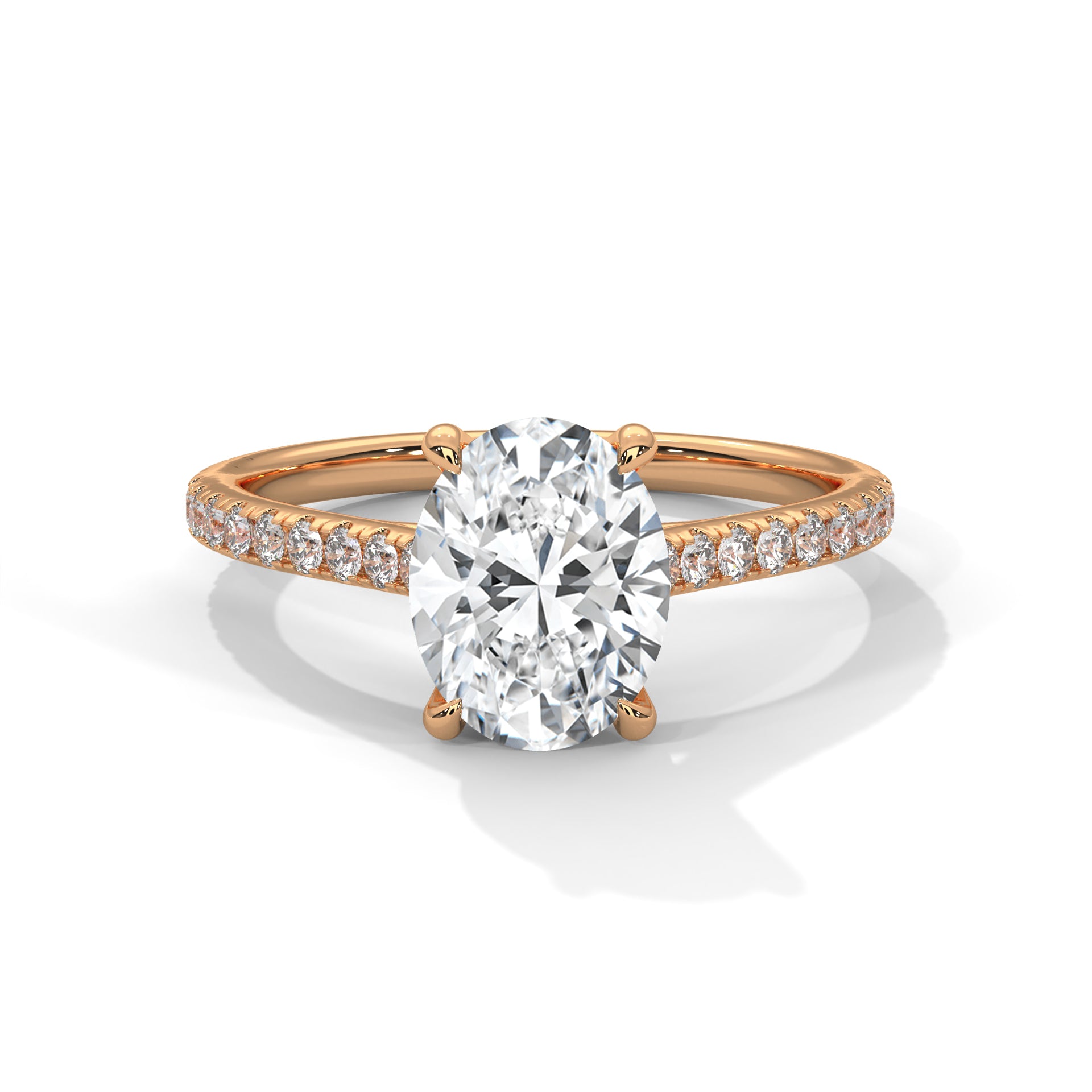 1.50CT Brilliant Oval Diamond Pave Set Ring - image 3