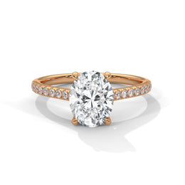 1.50CT Brilliant Oval Diamond Pave Set Ring - image 3