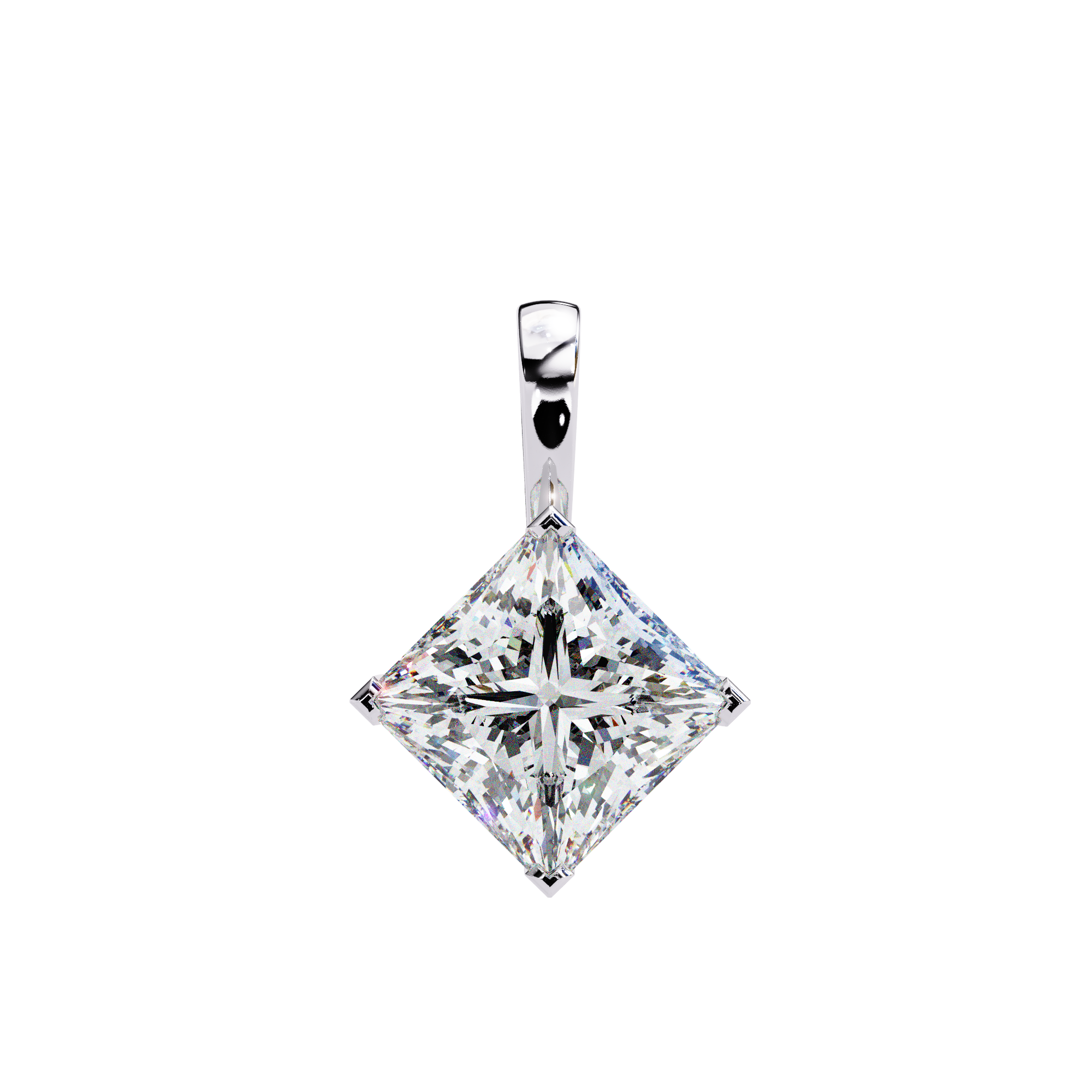 1.50CT Brilliant Princess Cut Pendant - image 1