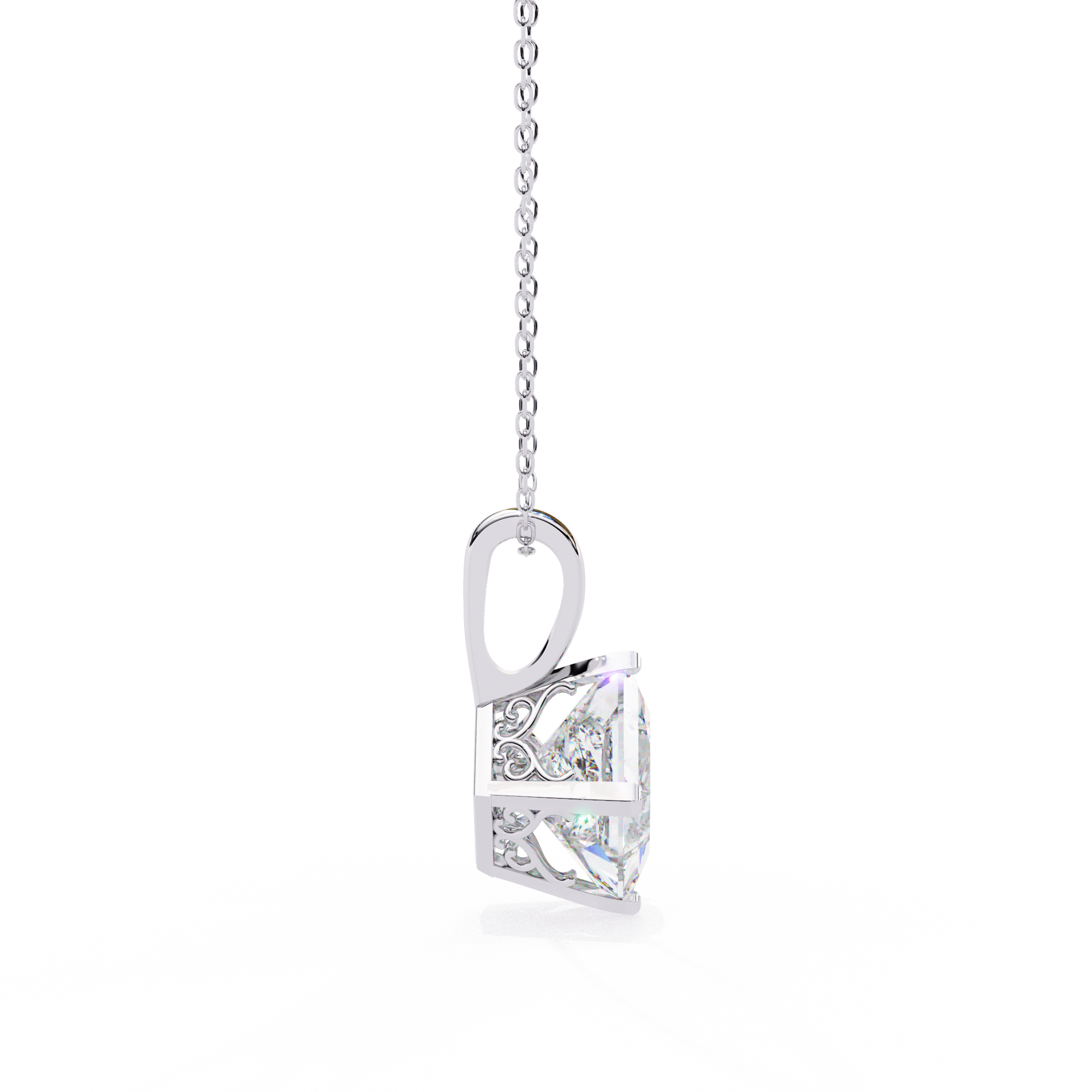 1.50CT Brilliant Princess Cut Pendant - image 6