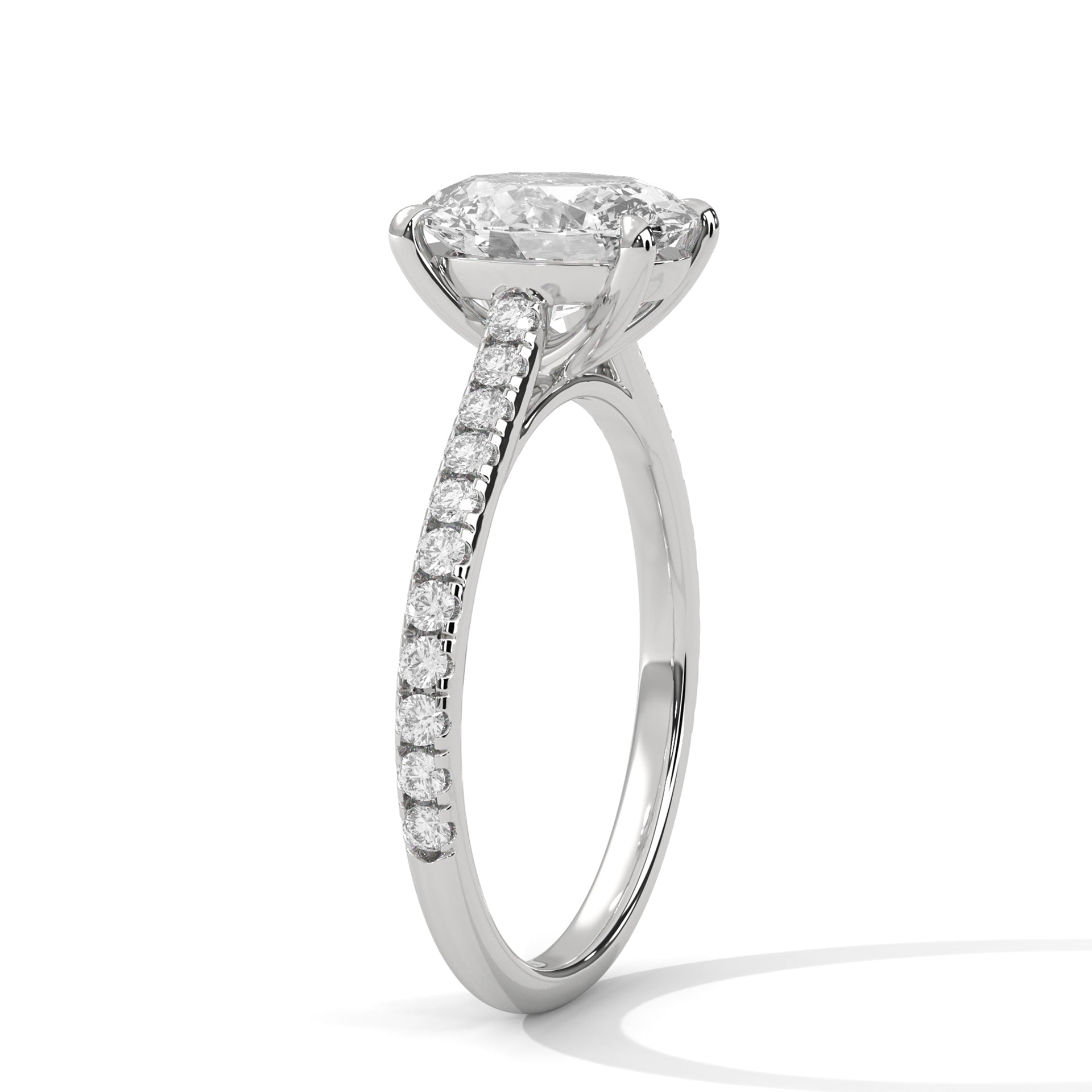 1.50CT Brilliant Oval Diamond Pave Set Ring - image 8
