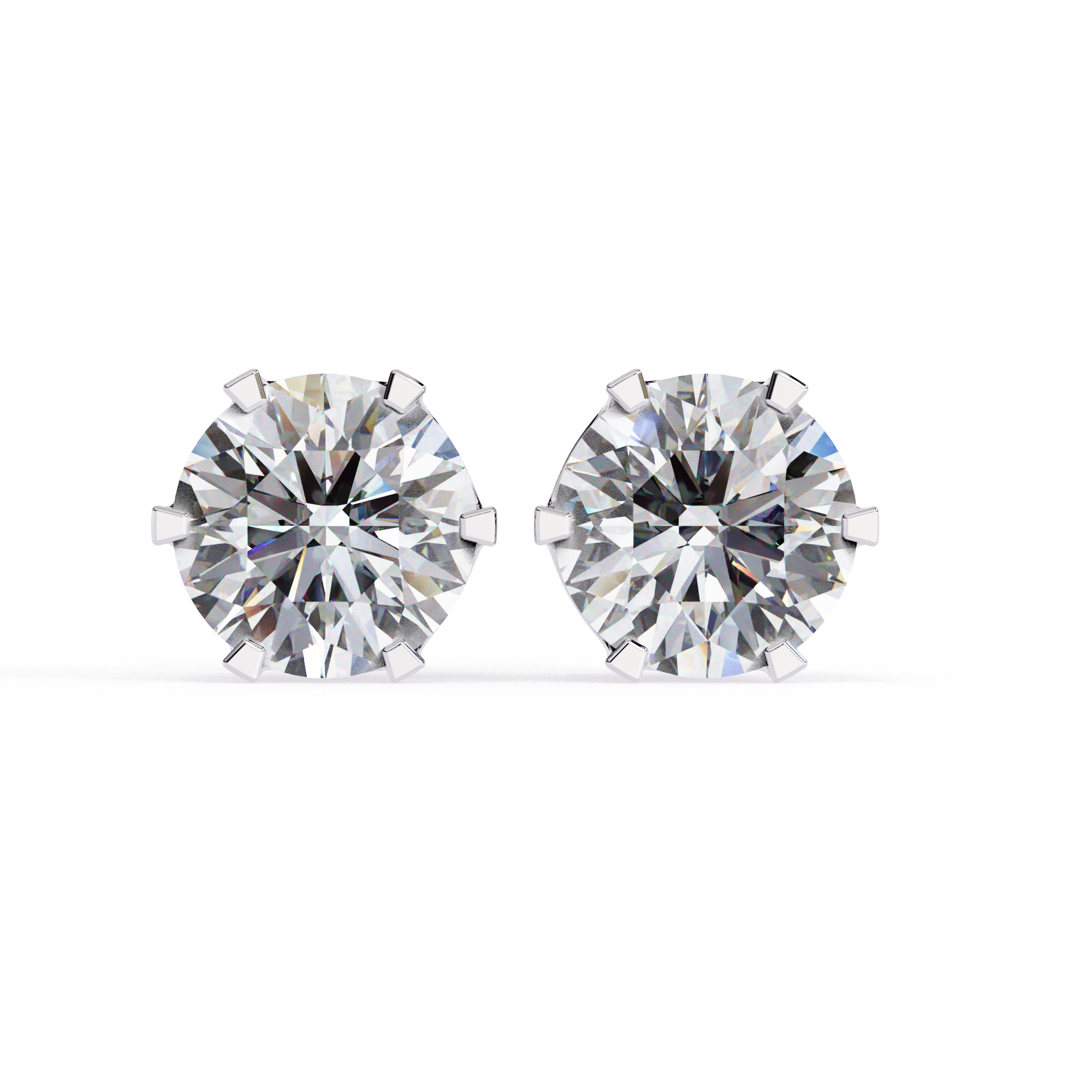 2.00CT Round Diamond Six Prongs Stud Earring - image 12