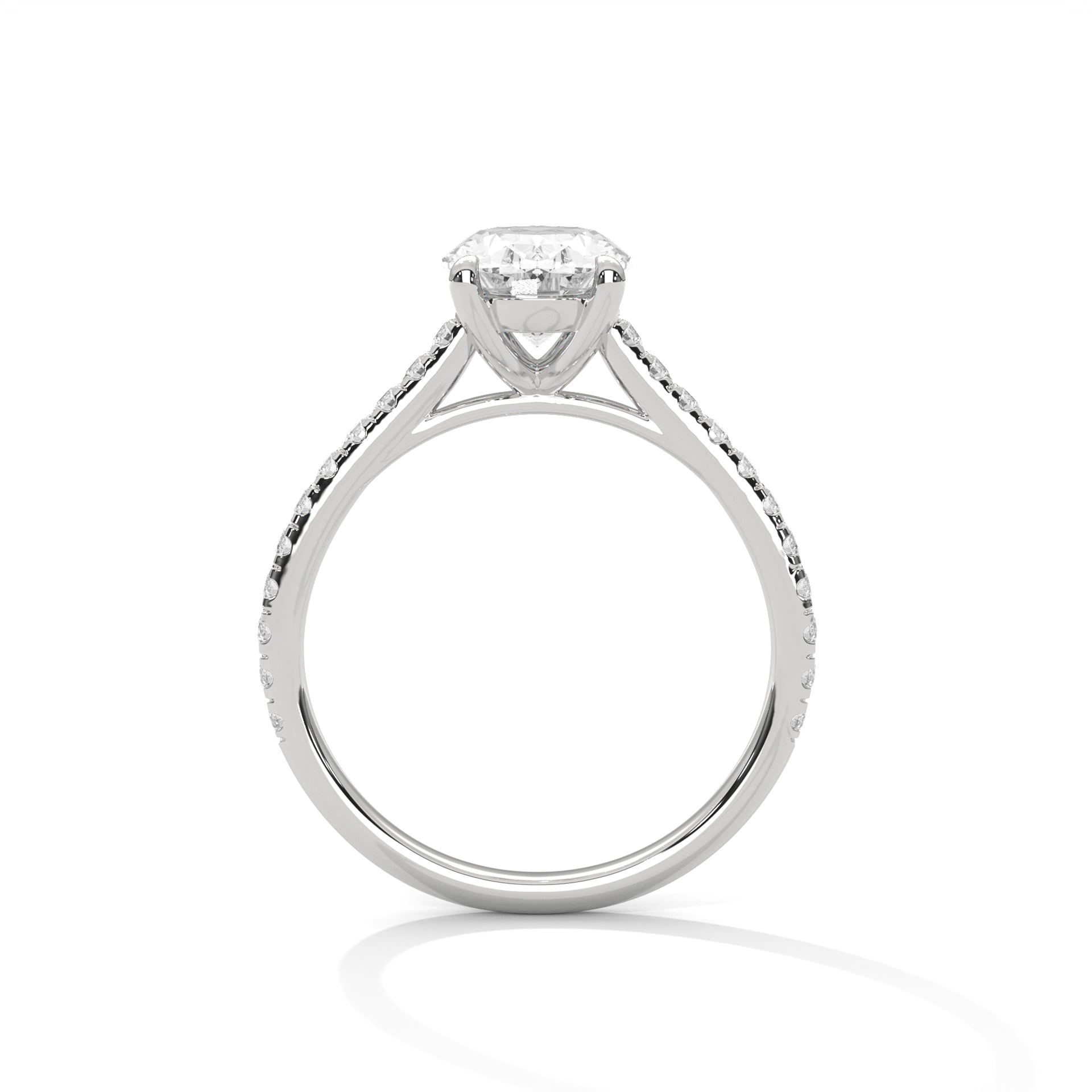 1.50CT Brilliant Oval Diamond Pave Set Ring - image 4