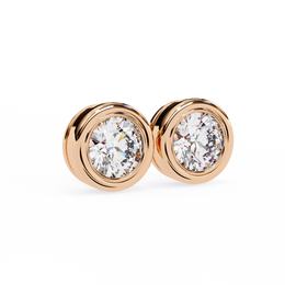 1.50CT Round Diamond Bezel Set Stud Earring - image 17
