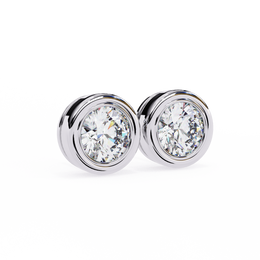 1.50CT Round Diamond Bezel Set Stud Earring - image 18