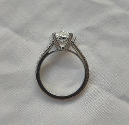 6.00ct Pear Cut Lab Grown Diamond Cathedral Multicolor stone Setting White Gold Ring - image 4