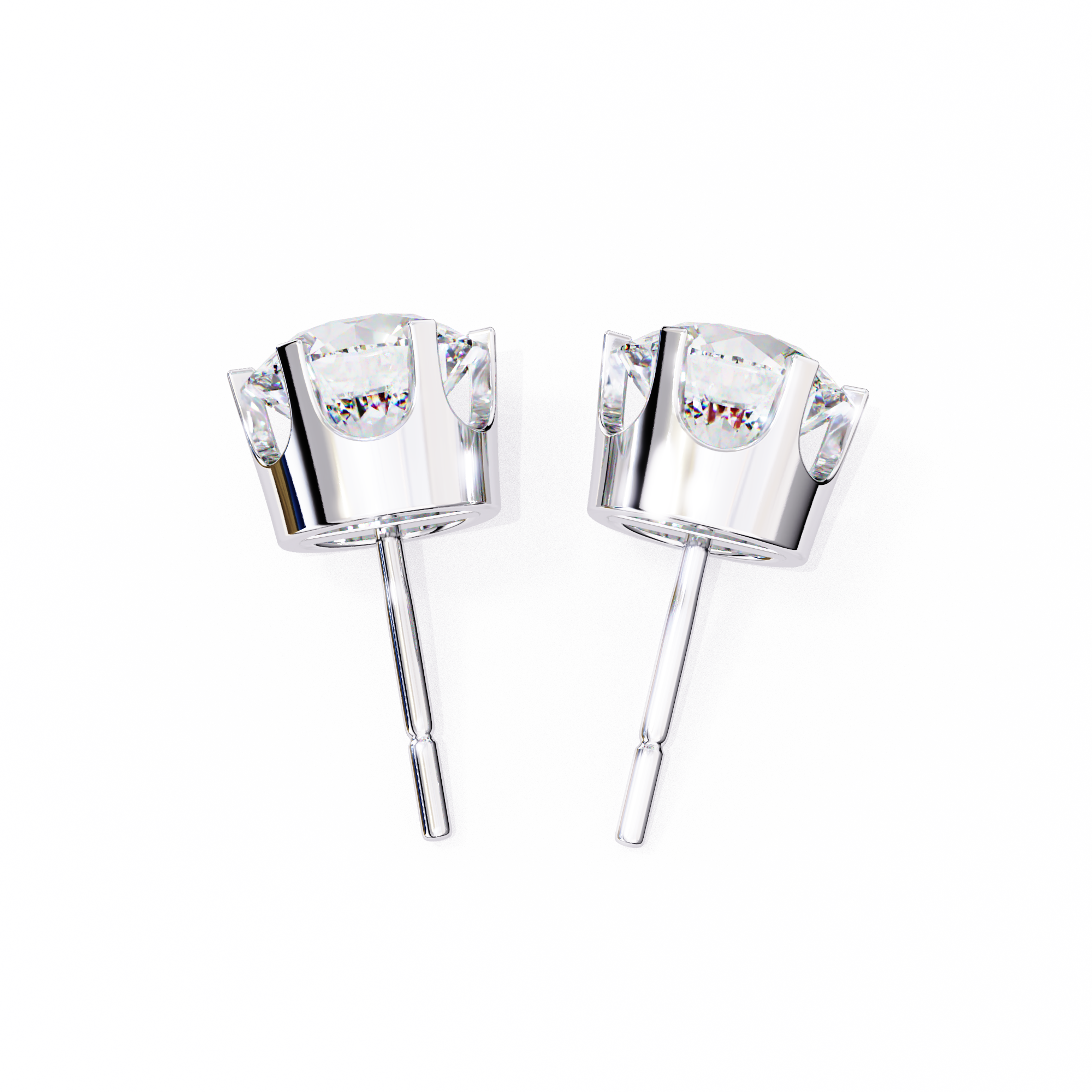 2.00CT Round Diamond Six Prongs Stud Earring - image 9