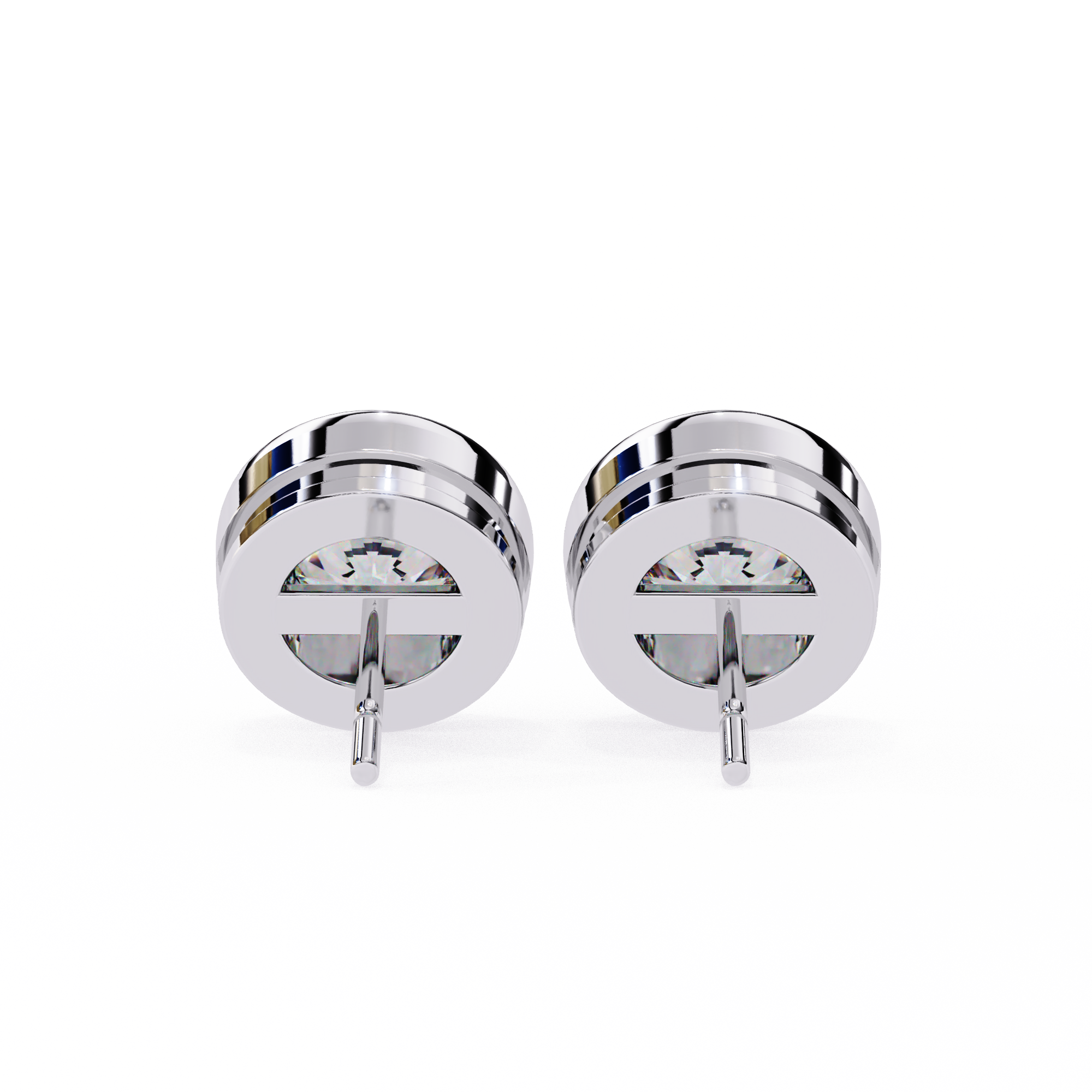 1.50CT Round Diamond Bezel Set Stud Earring - image 9