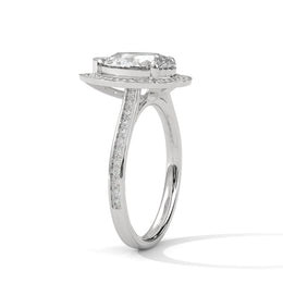 2.00CT Brilliant Pear Halo Pave Shank Ring - image 7