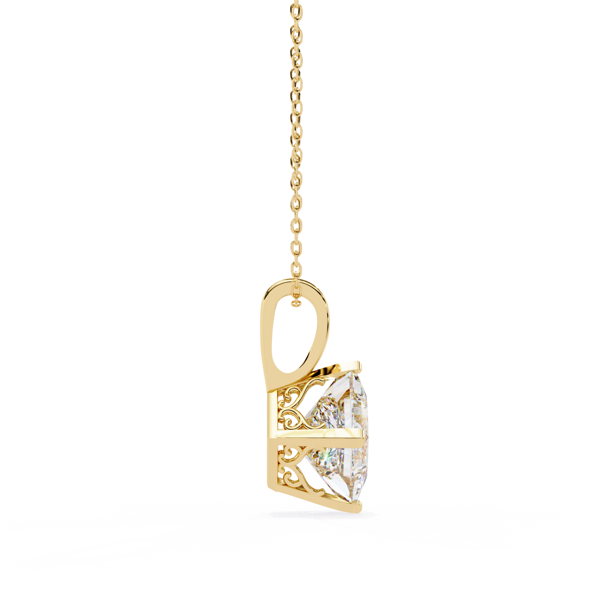 1.50CT Brilliant Princess Cut Pendant - image 16