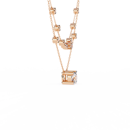 Double Layer Diamond Necklace with Lab Grown Round Solitaire Necklace - image 7
