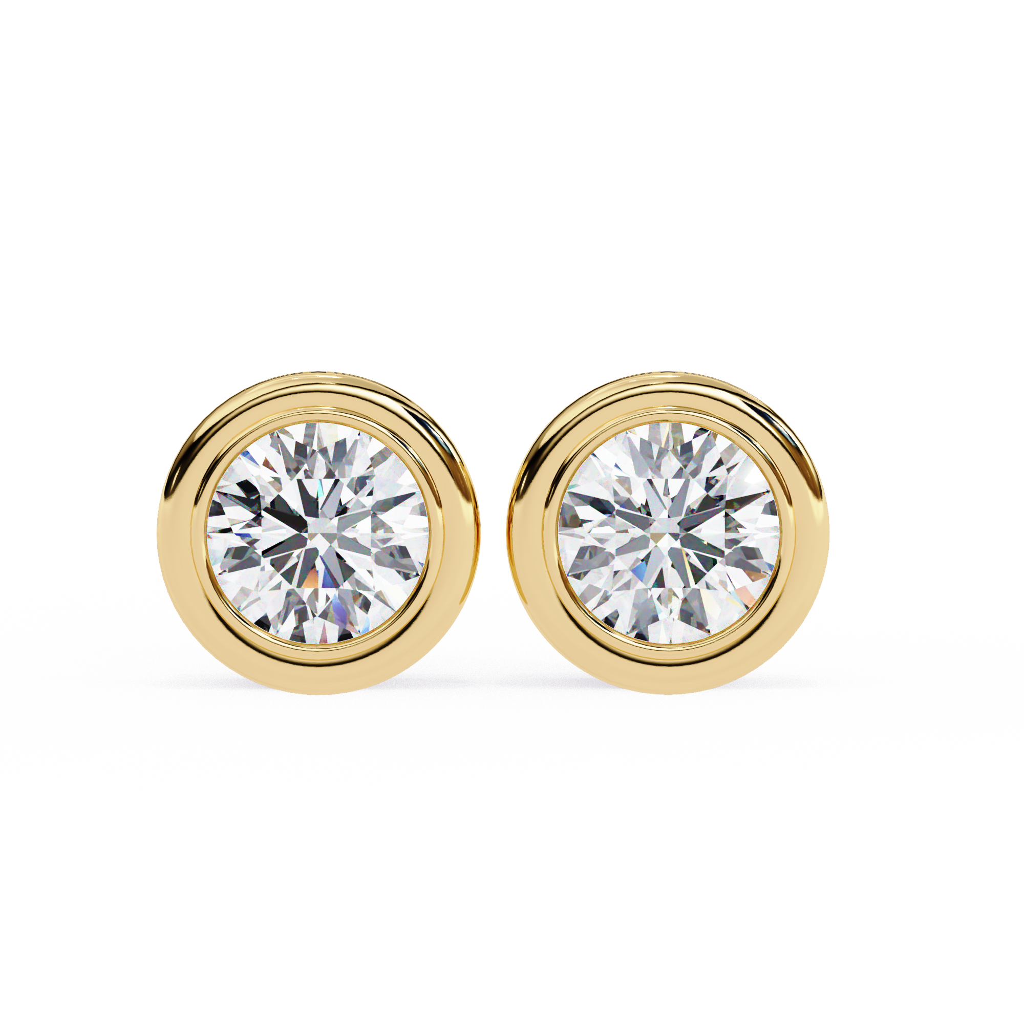 1.50CT Round Diamond Bezel Set Stud Earring - image 13