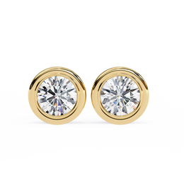 1.50CT Round Diamond Bezel Set Stud Earring - image 13