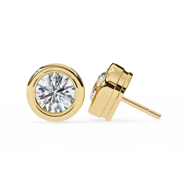1.50CT Round Diamond Bezel Set Stud Earring - image 19