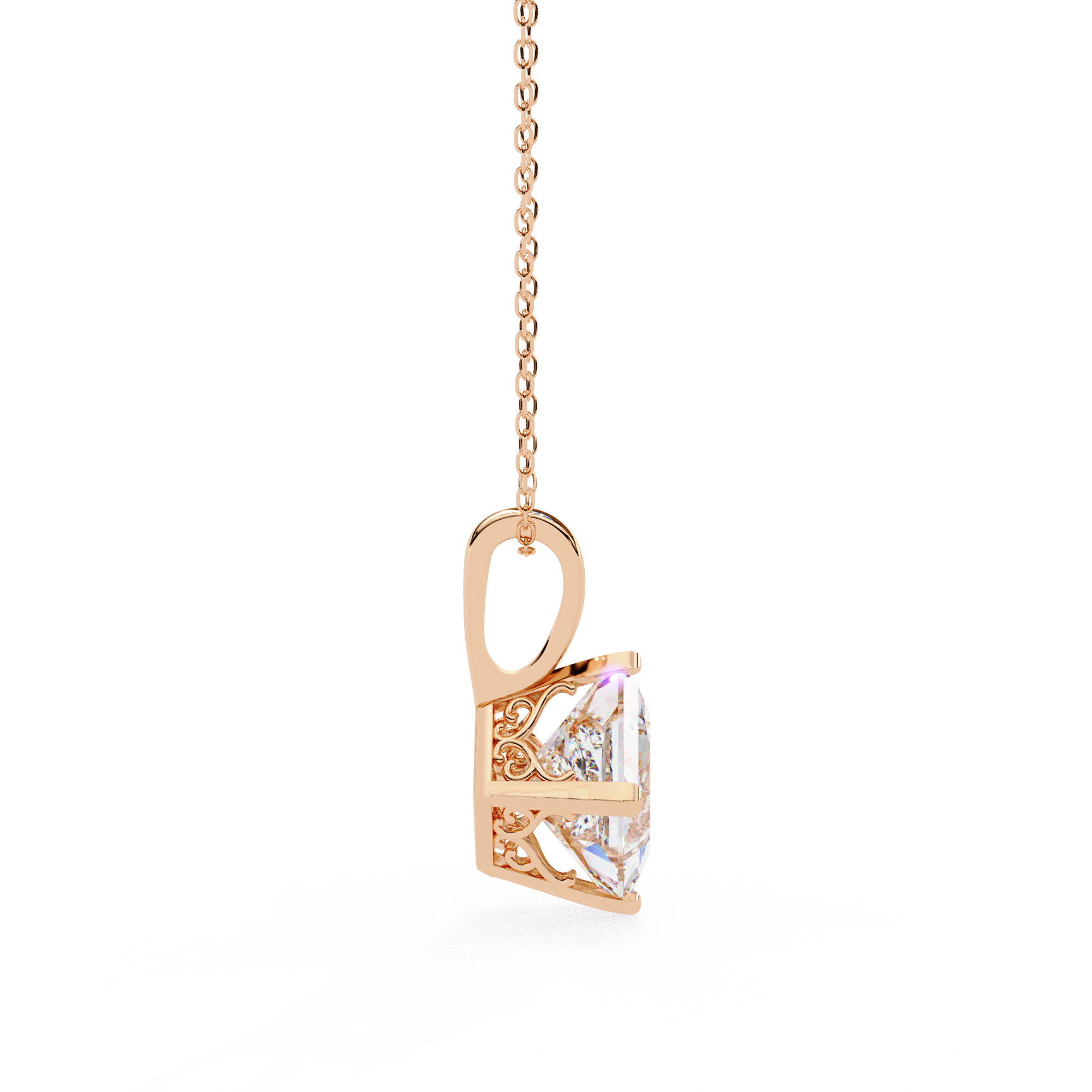1.50CT Brilliant Princess Cut Pendant - image 5