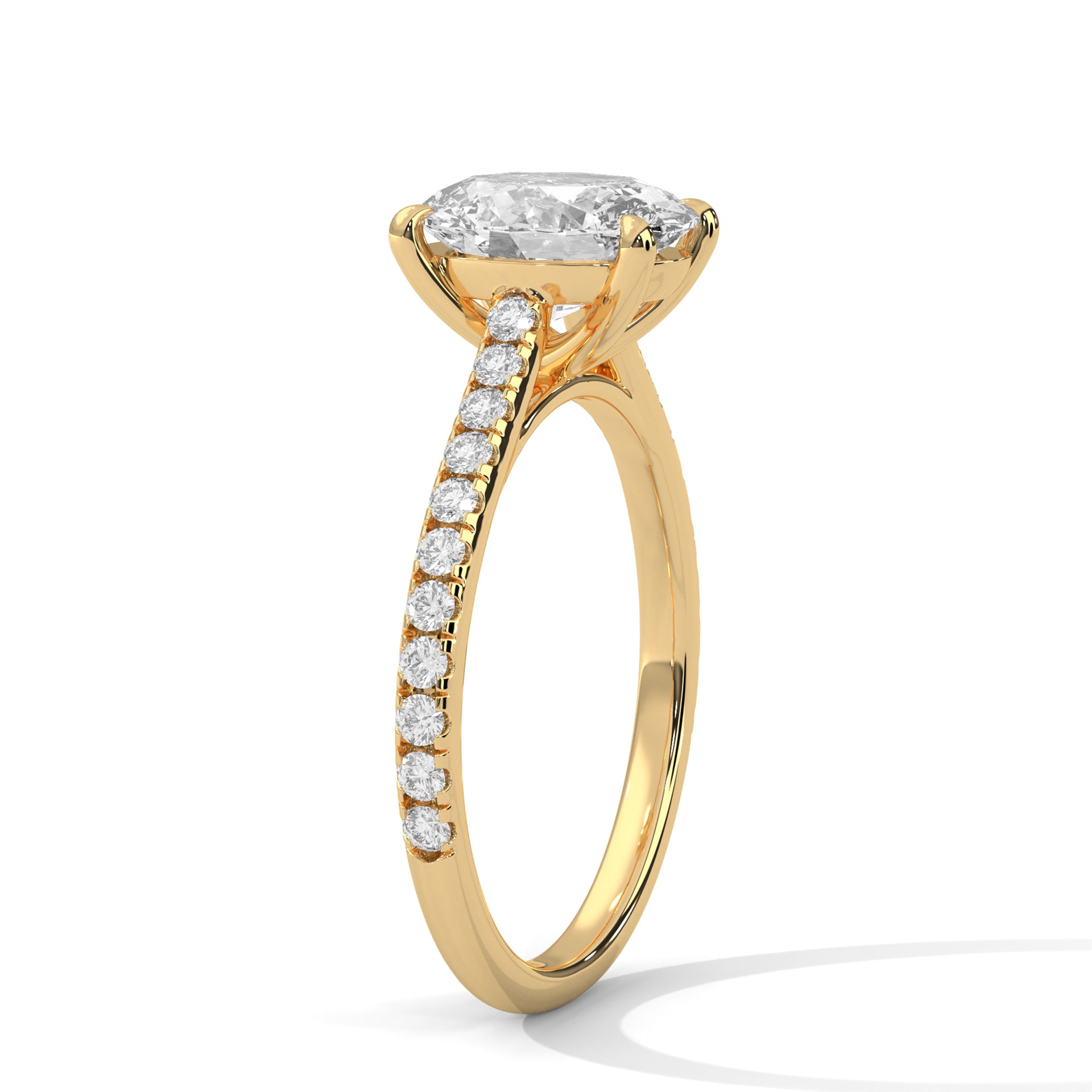 1.50CT Brilliant Oval Diamond Pave Set Ring - image 9