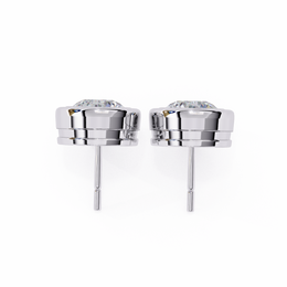1.50CT Round Diamond Bezel Set Stud Earring - image 10