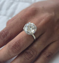 8.00ct Brilliant Round Lab Grown Stone 8 Prongs Crown With Hidden Halo 10kt White Gold Ring