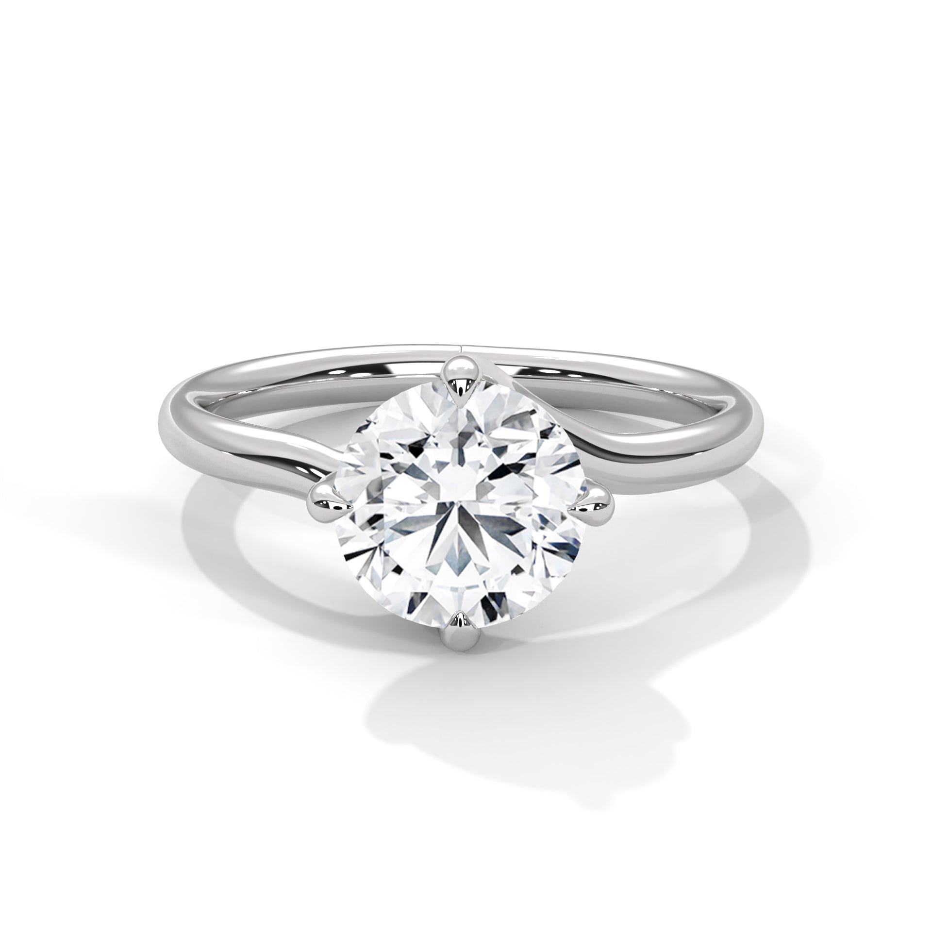 1.50CT Round Lab Grown Diamond 4 Claw Prong Ring - image 4