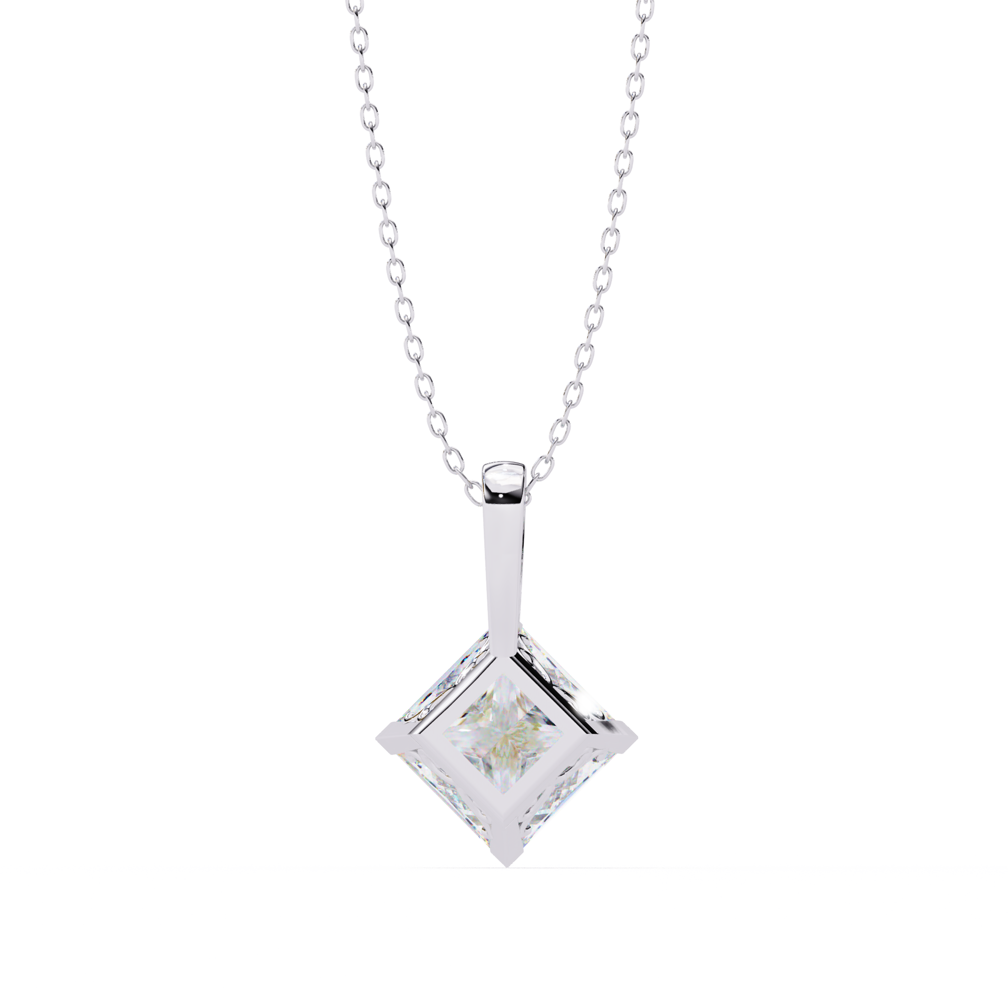 1.50CT Brilliant Princess Cut Pendant - image 9