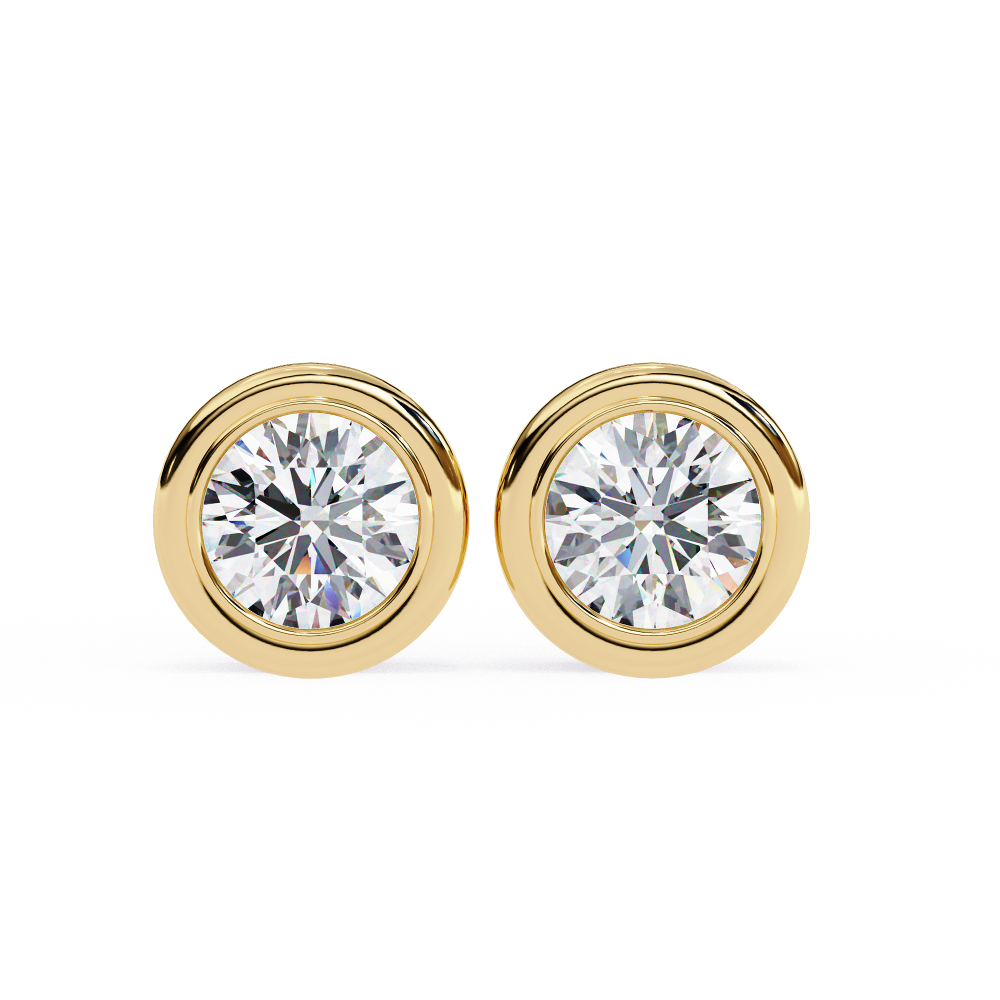 1.50CT Round Diamond Bezel Set Stud Earring - image 15