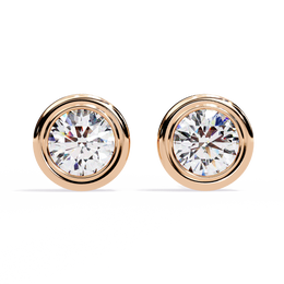 1.50CT Round Diamond Bezel Set Stud Earring - image 22