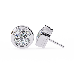 1.50CT Round Diamond Bezel Set Stud Earring - image 21