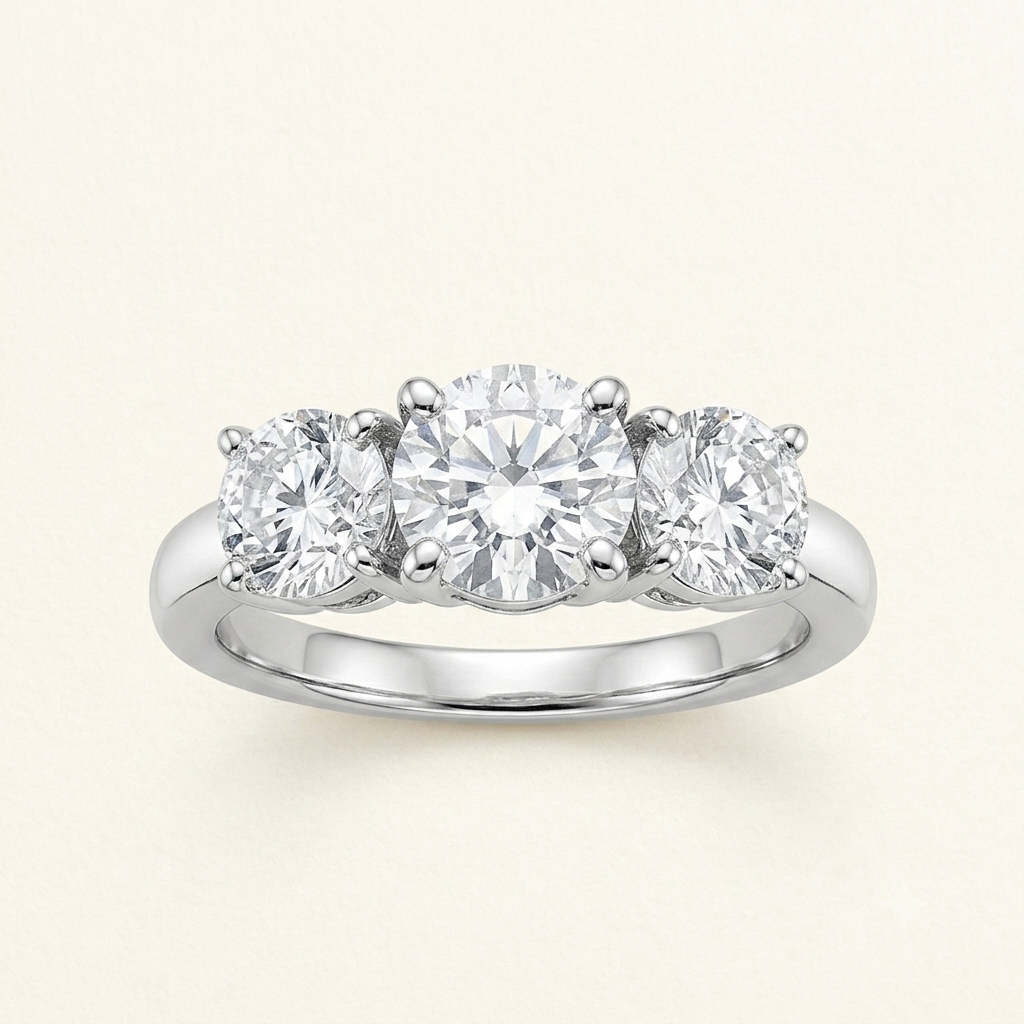 Three stone diamond style ring